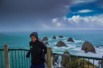 Helenka and storm at Nugget Point